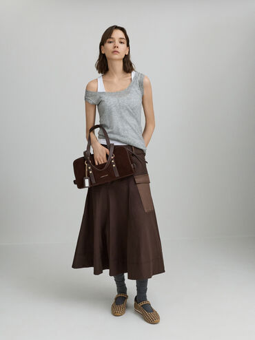 Tas Bahu Studded Tatiana, Espresso Brown, hi-res