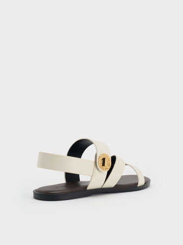 Sandal Strappy Turn-Lock Yara, White, hi-res