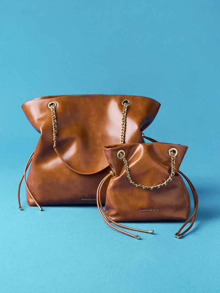 Arya Braided-Strap Tote Bag, Distressed Tan, hi-res