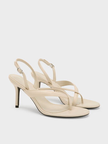 Stiletto Thong Sandals, Chalk, hi-res