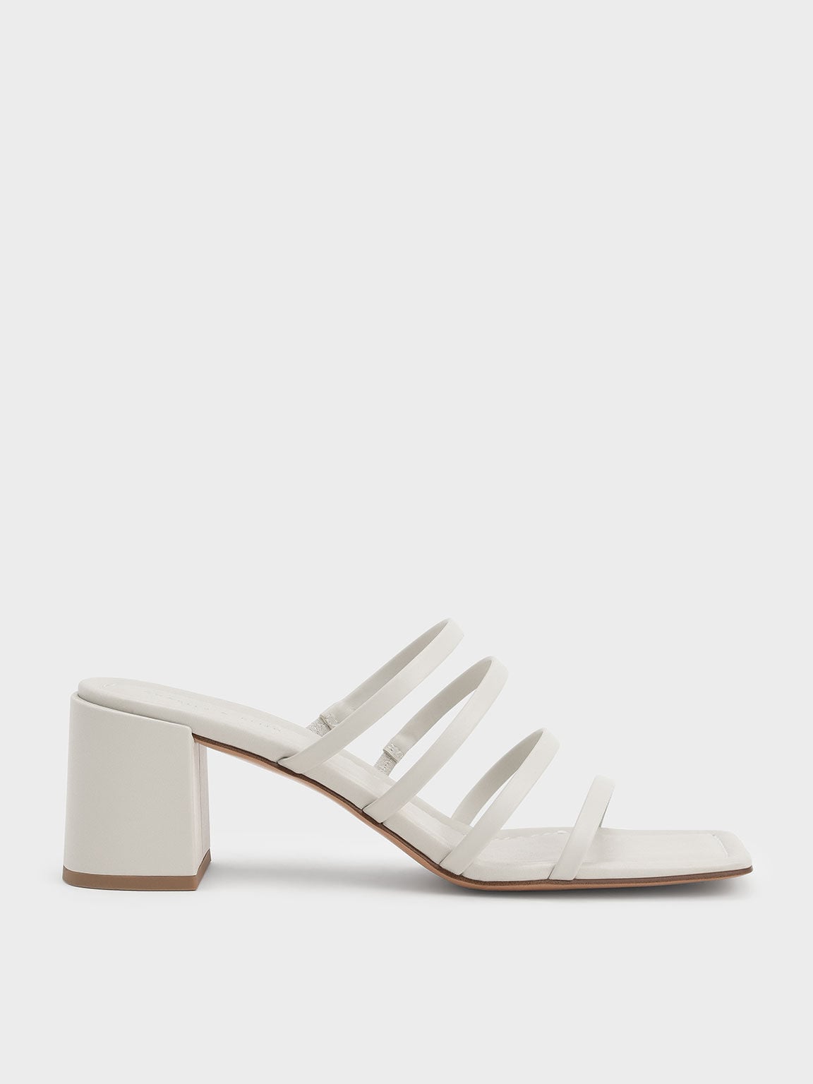 White Sandal Mules Heeled Strappy 