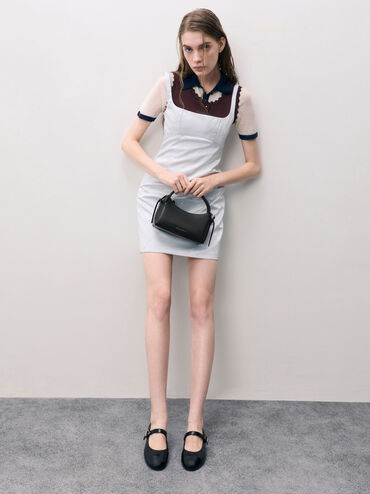 Hazel Bow Top Handle Bag, Noir, hi-res