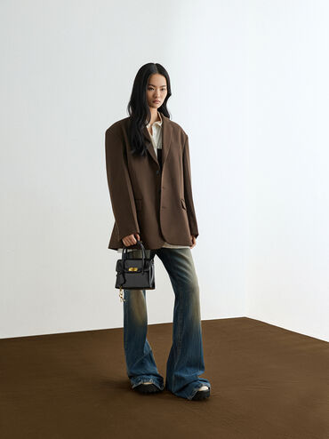 Tas Tote Turn-Lock Kerry Mini, Black, hi-res