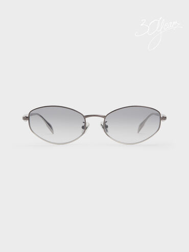 Kacamata Oval Celestia Crystal-Accent Ombre, Grey, hi-res