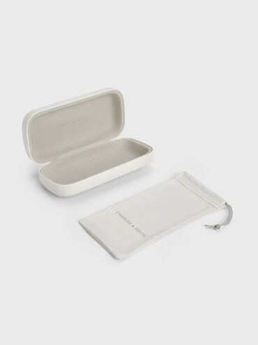 Kacamata Rectangular Knot Sable, Black, hi-res