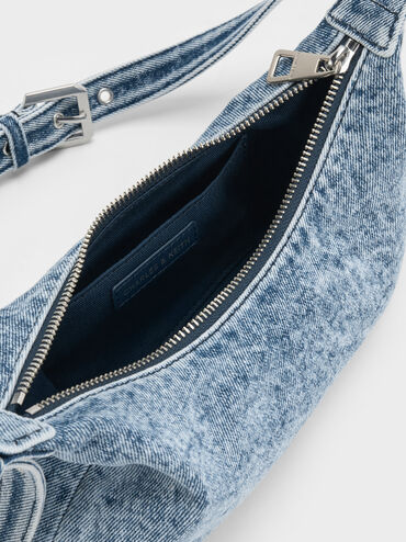 Tas Hobo Chain Atwood Denim, Denim Blue, hi-res