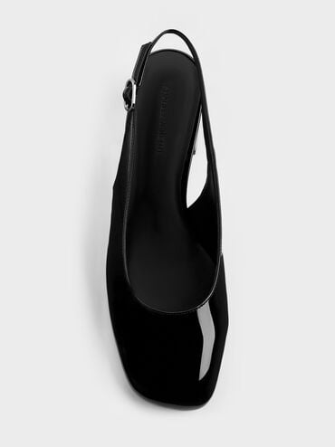 Danni Patent Slingback Pumps, Black Patent, hi-res