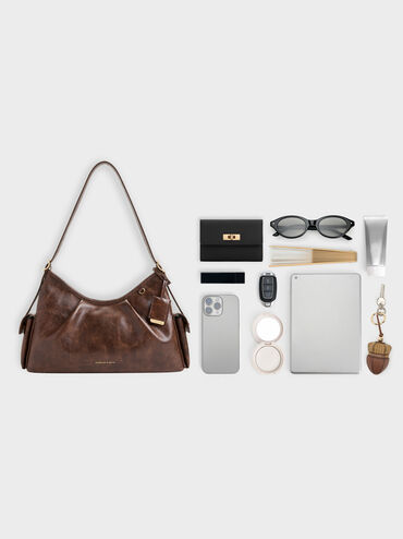 Tas Bahu Side-Pocket Khai, Distressed Coffee, hi-res