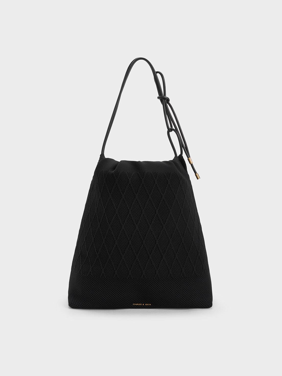Genoa Bow-Tie Knitted Bag, Black, hi-res