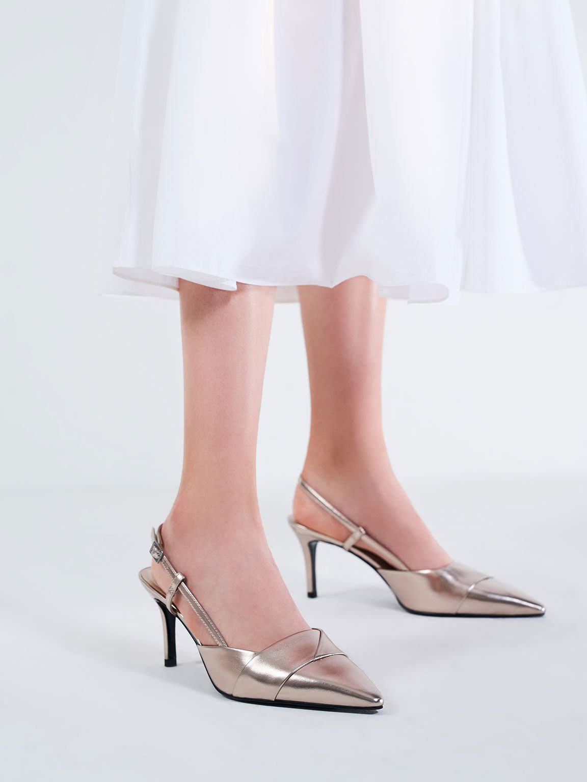 rose gold slingback heels