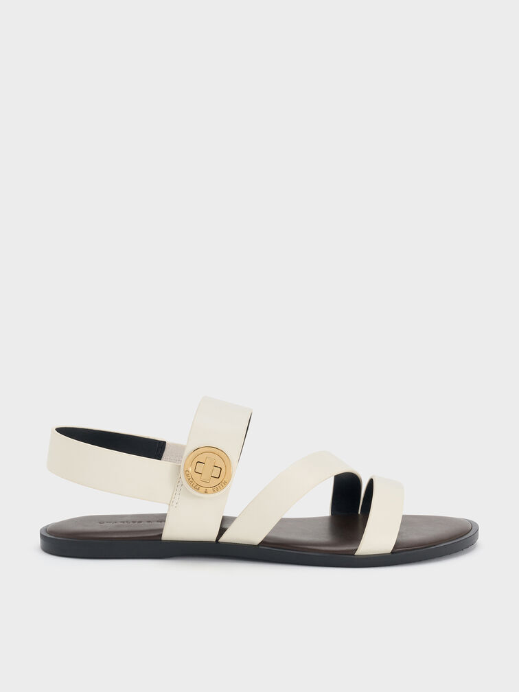 Sandal Strappy Turn-Lock Yara, White, hi-res