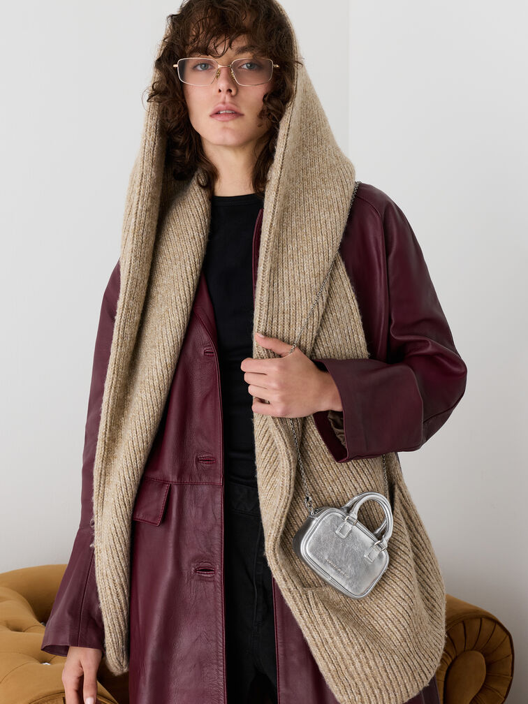 Gantungan Tas Bowling-Bag Sianna Metallic, Silver, hi-res