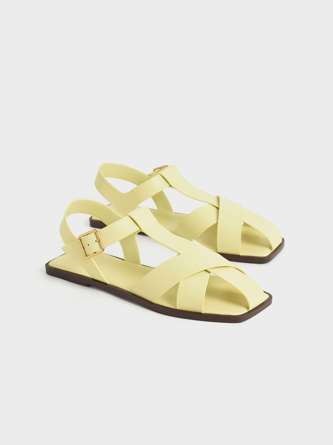 Sandal Strappy Crossover, Yellow, hi-res