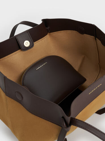 Calla Faux Suede Tote Bag, Sahara Sand, hi-res