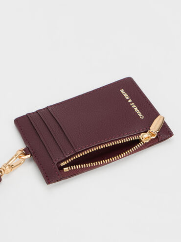 Dompet Card Holder Side-Zip Twilia, Wineberry Red, hi-res