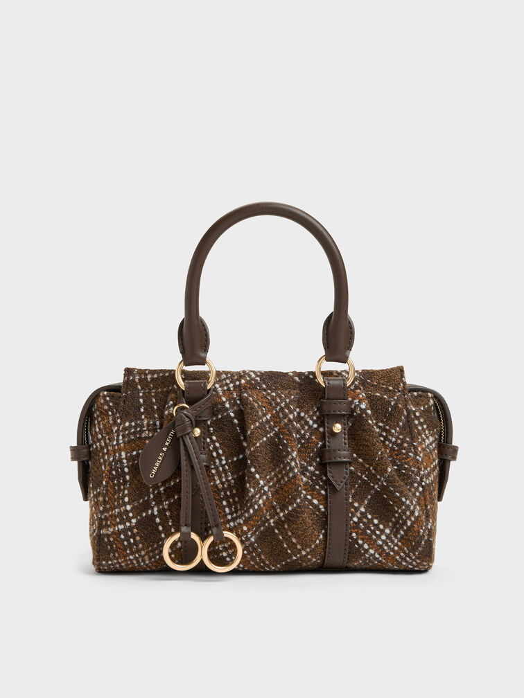 Tas Tote Top Handle Checkered Britton, Multi, hi-res