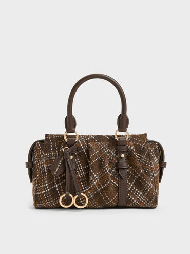 Tas Tote Top Handle Checkered Britton, Multi, hi-res