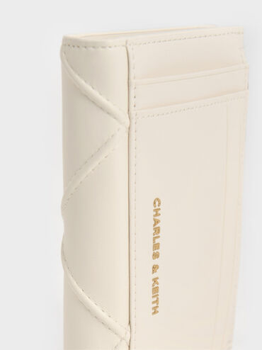 Eleni Quilted Wallet, Cream, hi-res