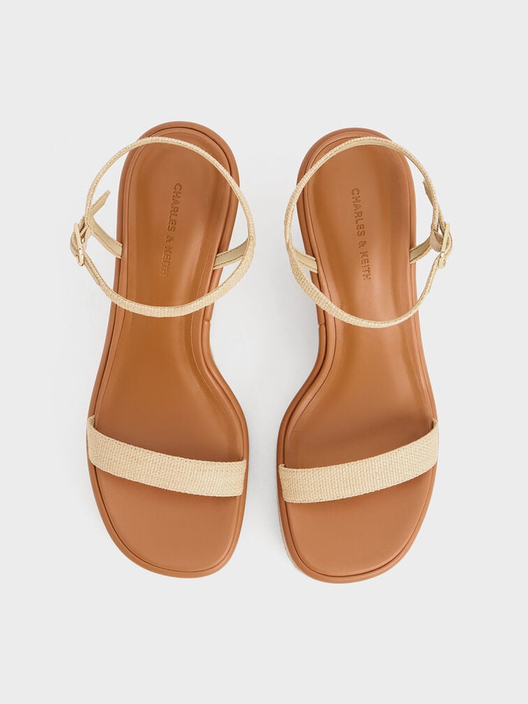 Sepatu Wedges Espadrille Woven, Sand, hi-res