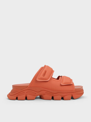 Sandal Slide Dash Double Strap, Orange, hi-res