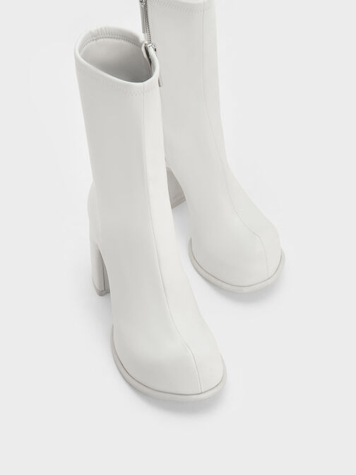 Sepatu Platform Ankle Boots Pixie, White, hi-res