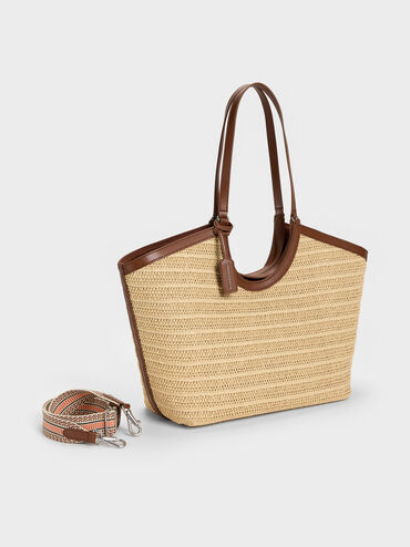 Tas Tote Woven Ivette Raffia, Multi, hi-res