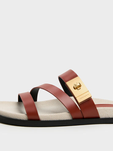 Sandal Strappy Metallic-Buckle Aelin Canvas, Multi, hi-res