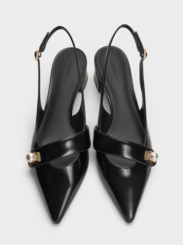 Sepatu Pumps Slingback Pearl Marie, Black Box, hi-res