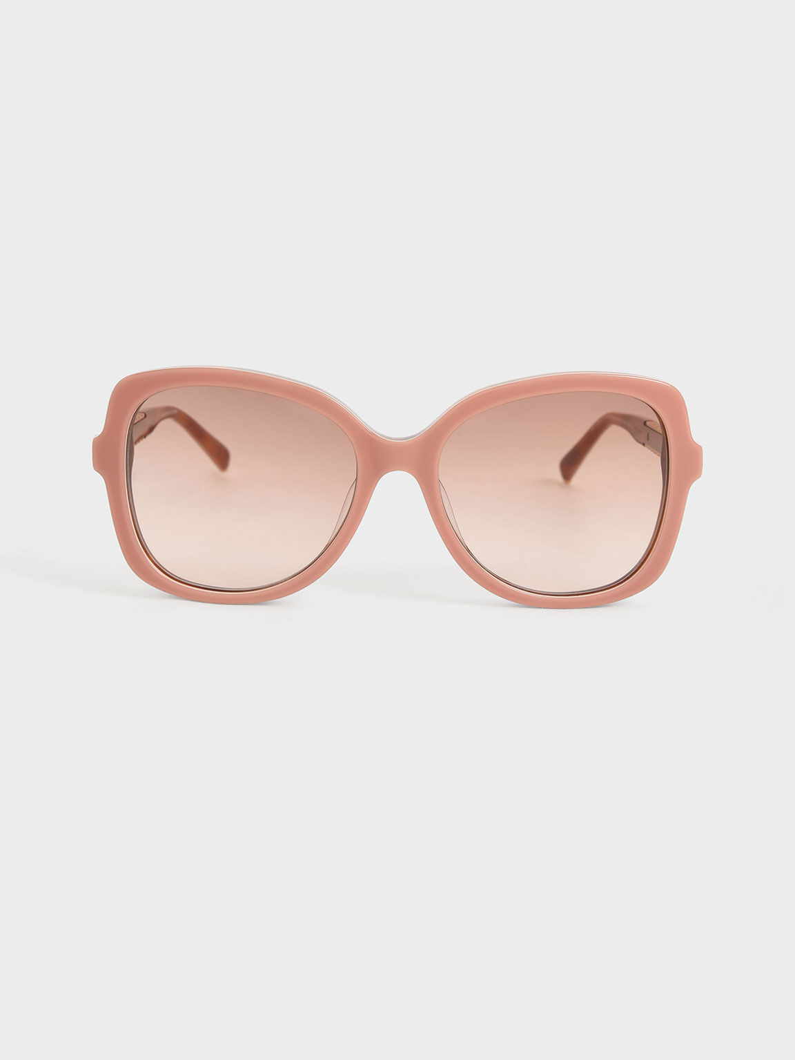 Recycled Acetate Braided Temple Butterfly Sunglasses, Pink, hi-res