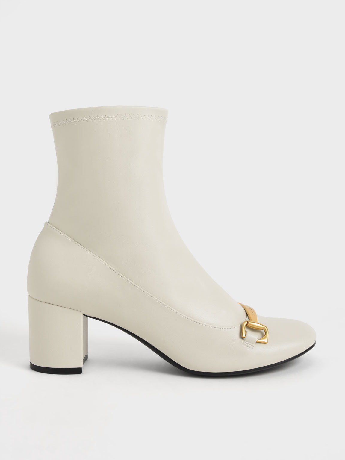 Metallic Accent Ankle Boots, Chalk, hi-res