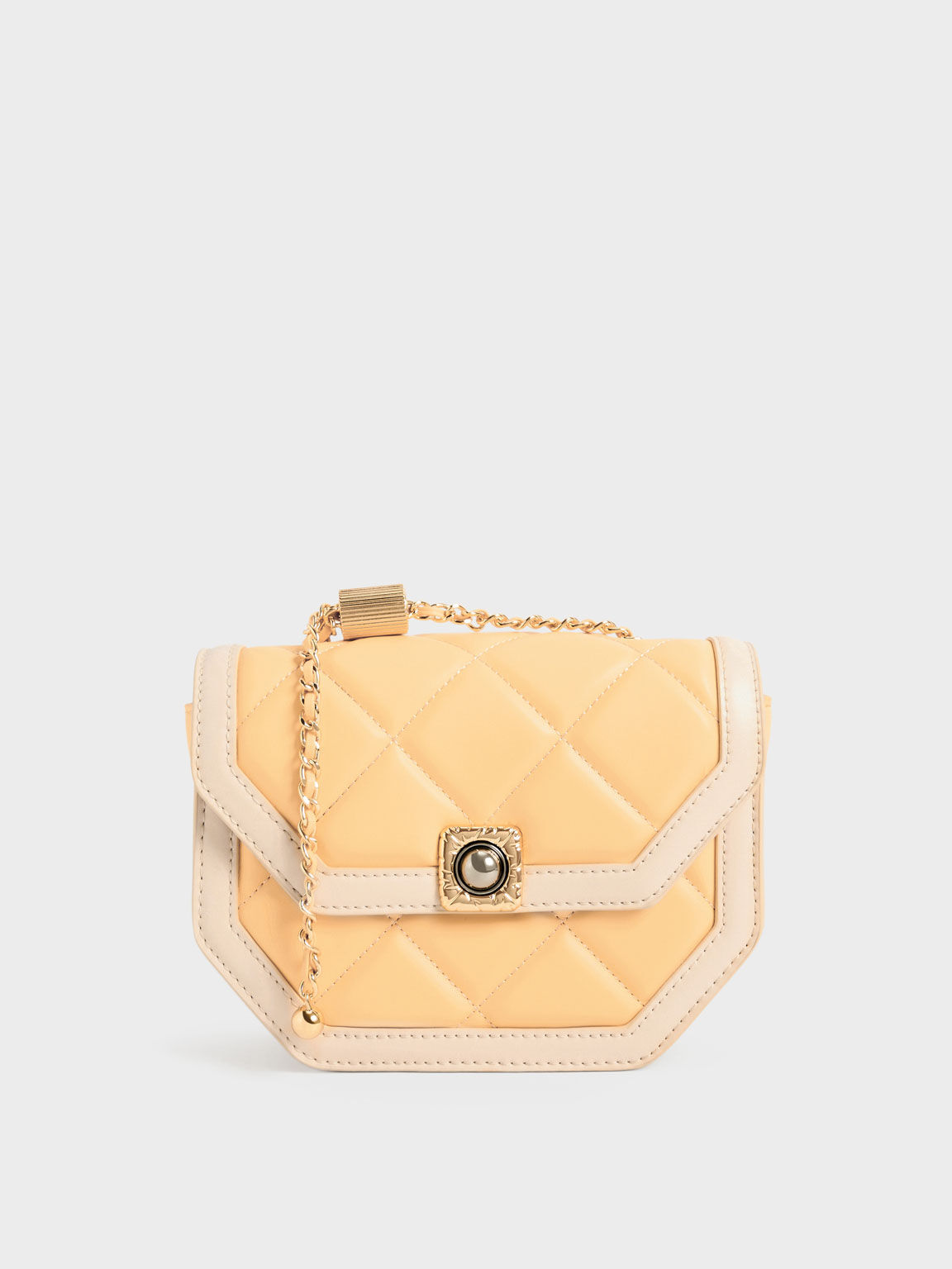 Avis Two-Tone Geometric Shoulder Bag, Yellow, hi-res