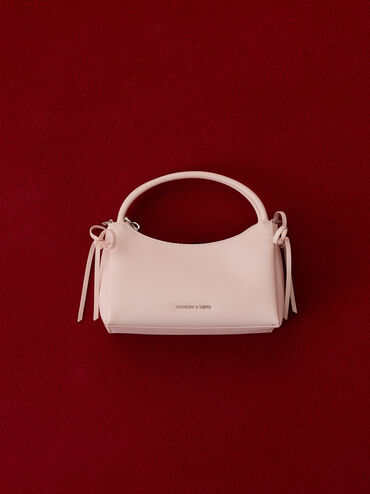 Hazel Bow Top Handle Bag, Soft Pink, hi-res
