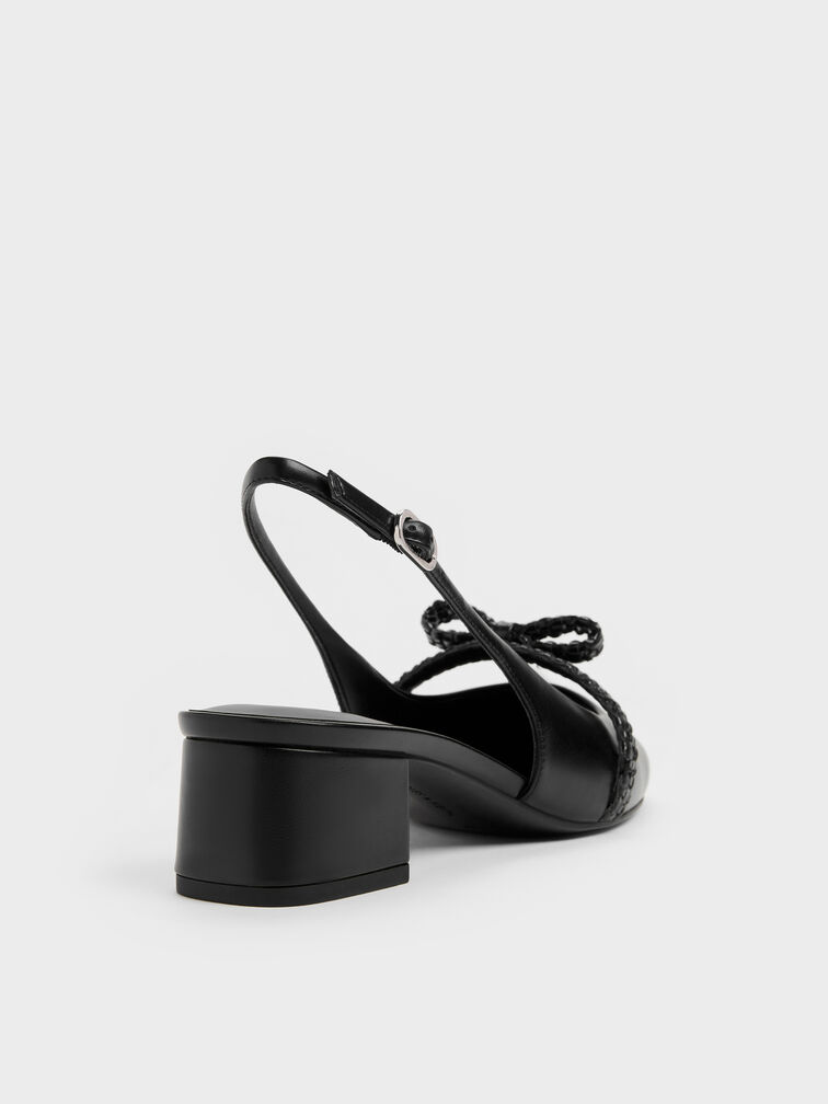 Sepatu Pumps Slingback Kaleen, Black, hi-res