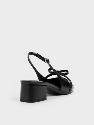 Sepatu Pumps Slingback Kaleen, Black, hi-res