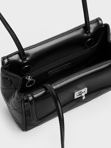 Tas Tote Quilted Apfra, Noir, hi-res