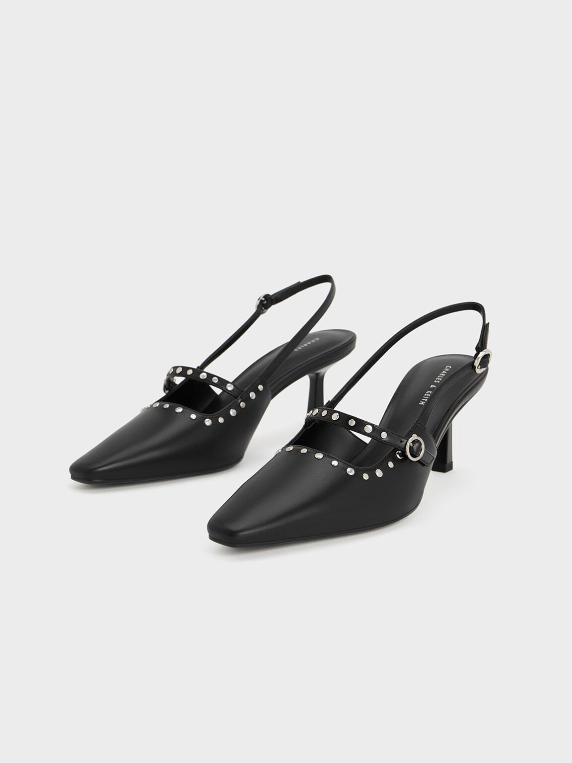 Charles and keith hot sale studded pointed slingbacks