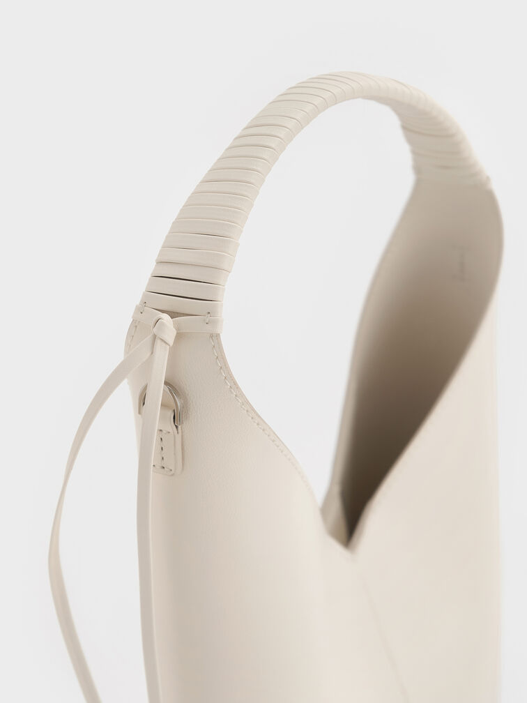 Tas Bucket Angular Simone, Cream, hi-res