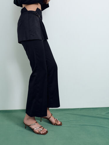 Jessy Gem-Bow Heeled Sandals, Brown, hi-res