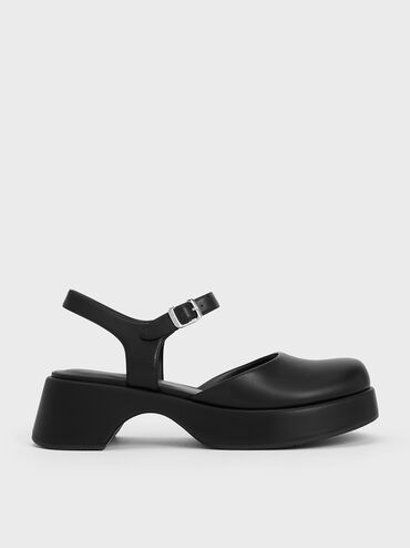 Sepatu Pumps Ankle-Strap Platform Nerina, Black, hi-res