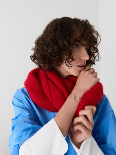 Gantungan Snowflake Crystal Embellished Athalia, Silver, hi-res