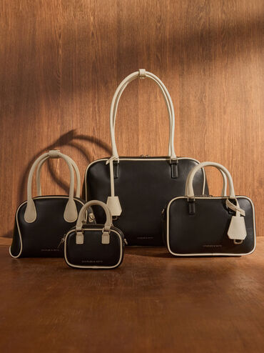 Large Sianna Two-Tone Bowling Bag, Multi, hi-res