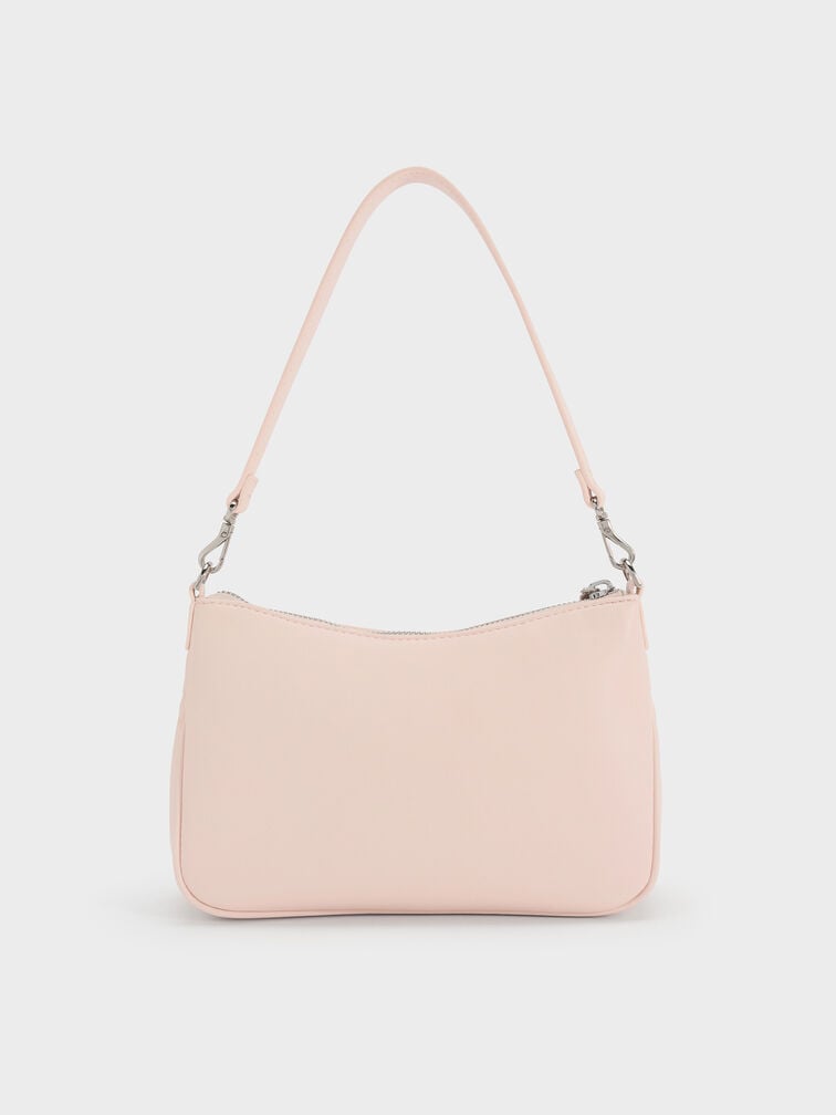 Tas Bahu Bow Ruched Reese Mini, Soft Pink, hi-res