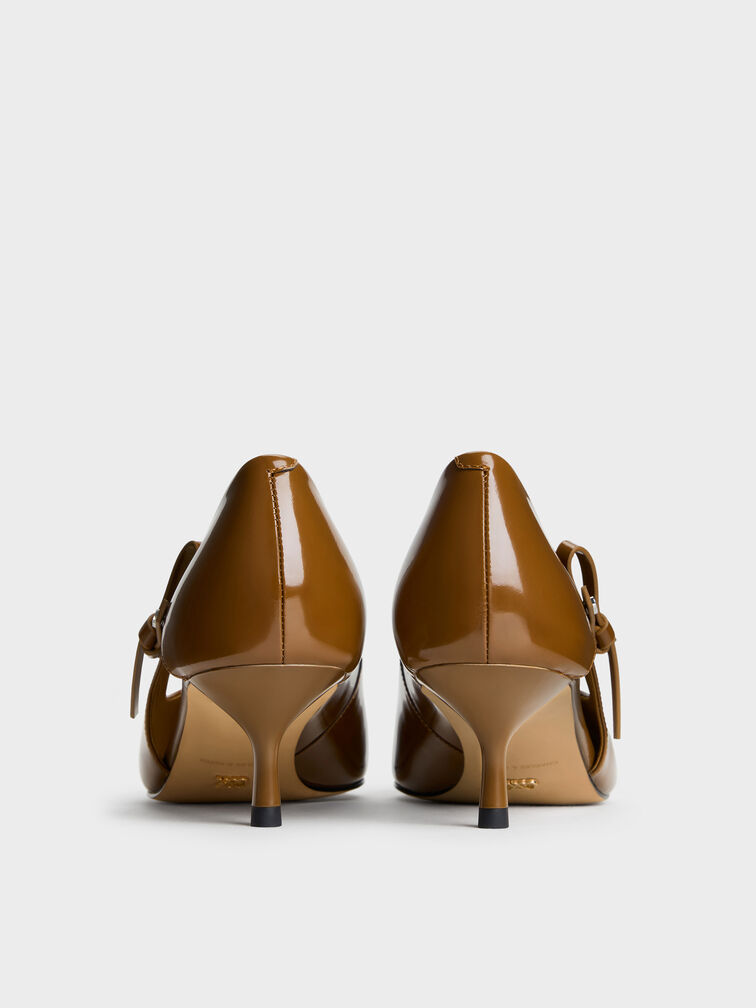 Anastasia Leather Kitten Heels, Brown, hi-res