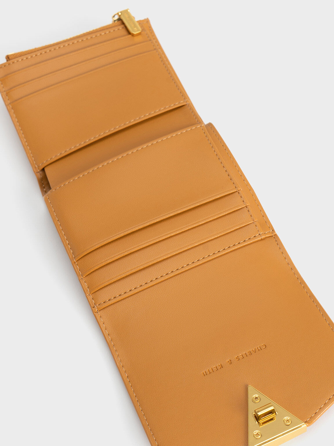 Quinlynn Metallic Accent Quilted Wallet, Orange, hi-res