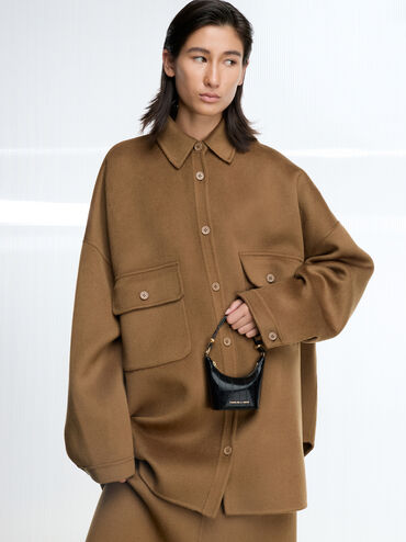 Tas Chain-Handle Eel-Effect Augustine Micro, Black, hi-res