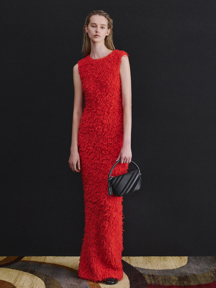 Tas Top Handle Recycled Suede Zeya, Noir, hi-res