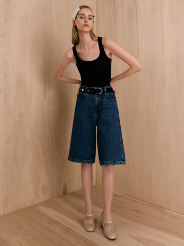 Sepatu Pumps Mary Jane Furry-Strap Bow Winona, Nude, hi-res