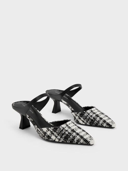 Sepatu Mules Slant Heel Tweed, Multi, hi-res