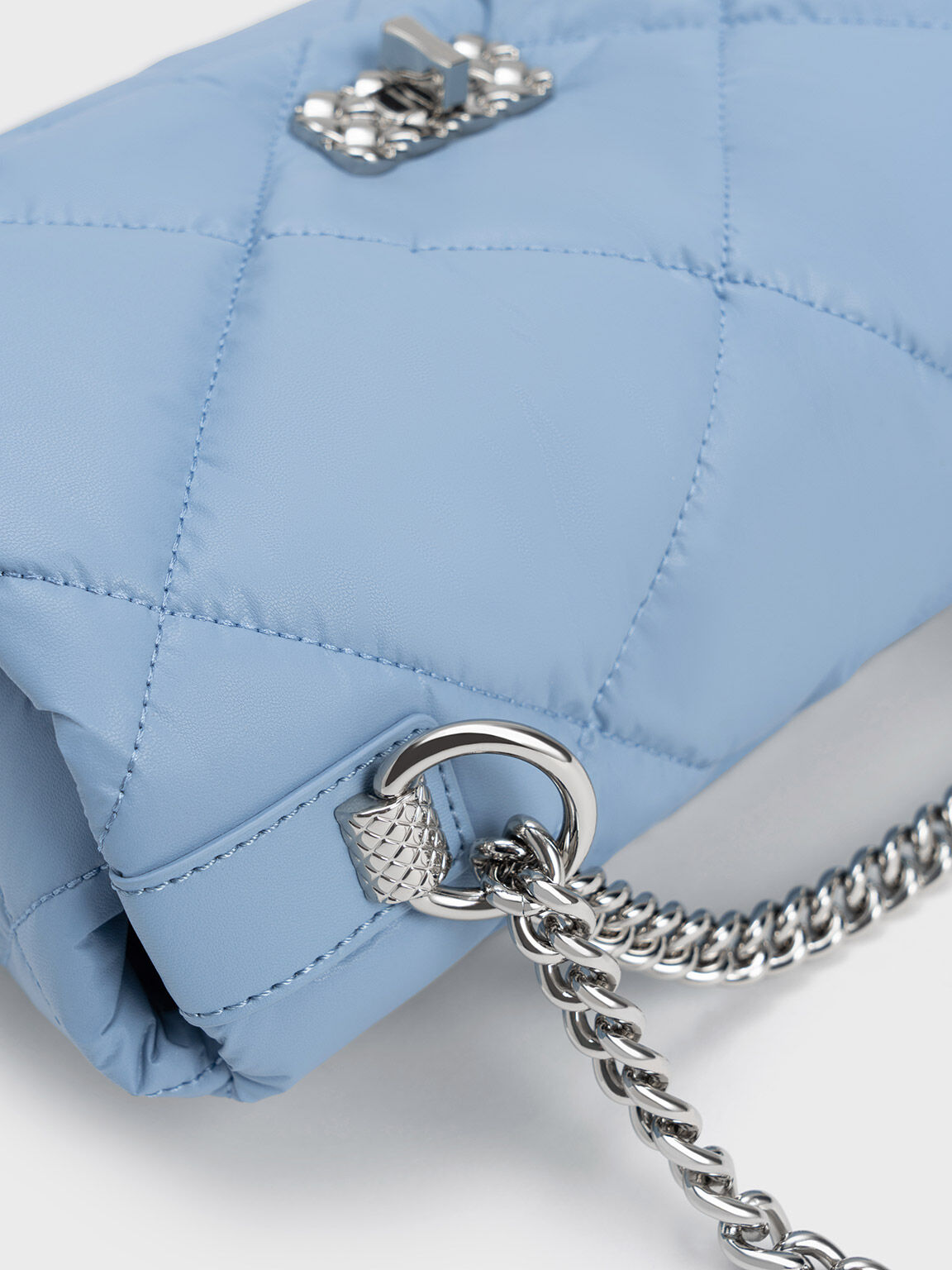 Paffuto Large Padded Shoulder Bag, Light Blue, hi-res