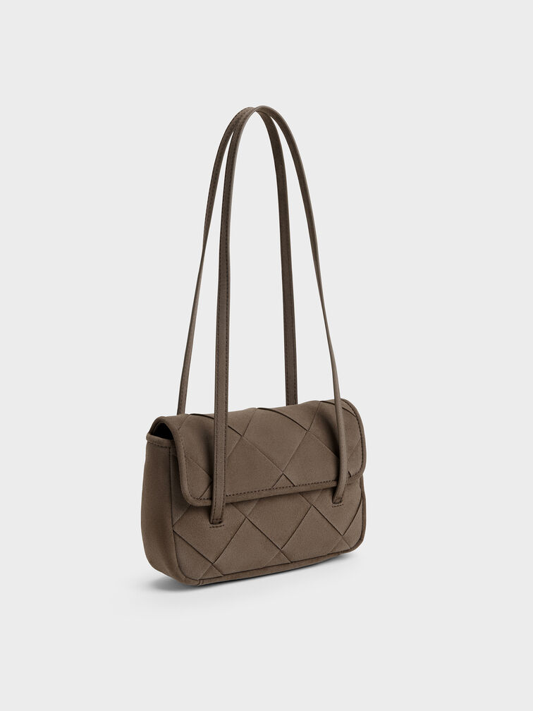 Tas Bahu Meribel Woven, Stone Grey, hi-res